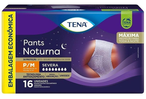 Fraldas para adultos descartáveis Tena  Pants Noturna P/M x 16 u