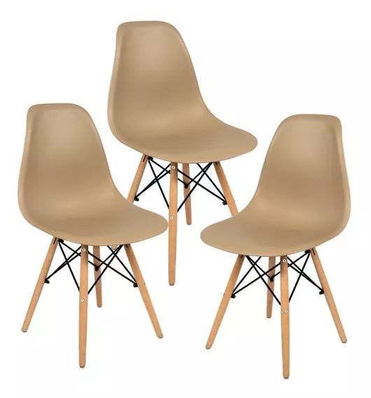 Cadeira de jantar DKR Decor Charles Eames Eiffel estrutura nude x 3 unidades