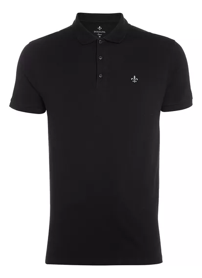 Polo Dudalina Masculina Essentials Extra Cotton Dark Preta