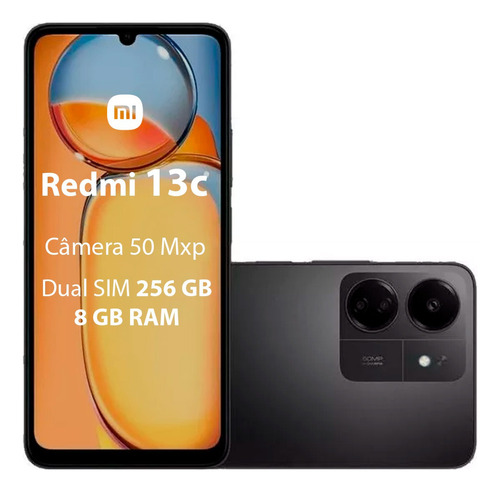 Smartphone Xiaomi Redmi 13c Dual Sim 256gb 8gb Ram - Preto