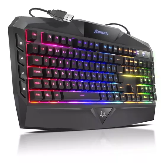 Teclado Gamer Pc Usb Adamantiun Nemesis Abnt2 Led Cyberpunk