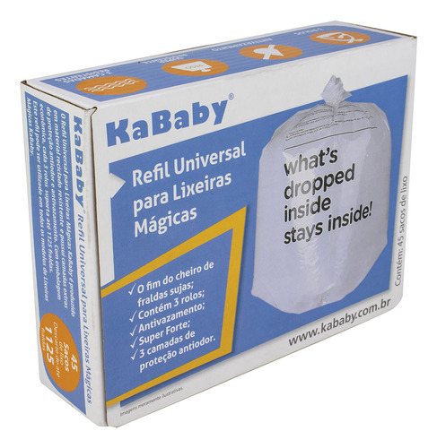 Refil Para Lixo Mágico Com 45 Sacos Kababy