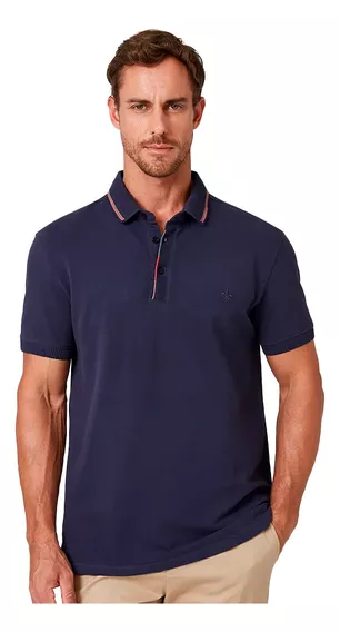 Camisa Polo Dudalina Friso In24 Marinho Masculino