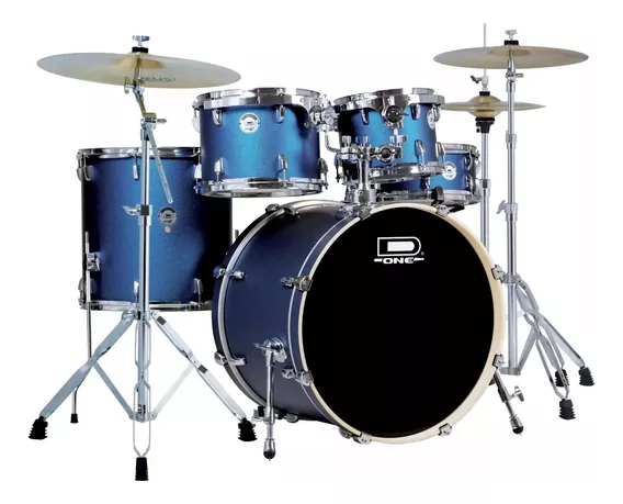 Bateria D-one Dr22bss Azul Sparkel C/banco Pedal(sem Pratos)