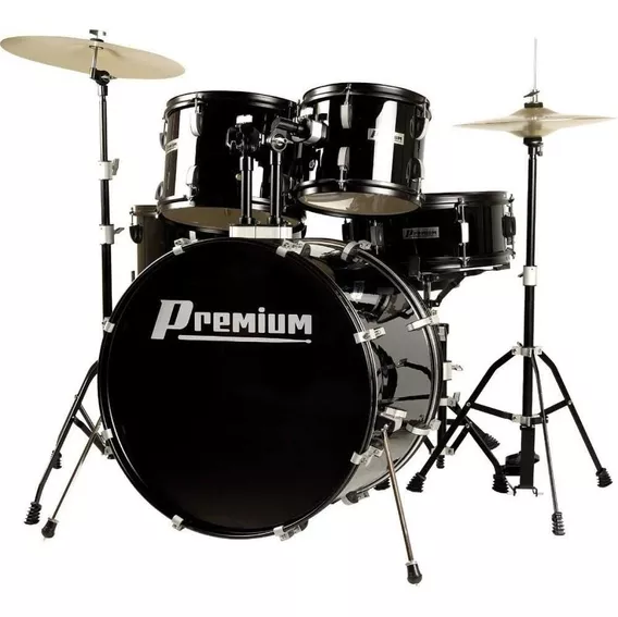 Bateria Acústica Premium Dx722 Completa Preta Dx-722 C/banco Cor Preto