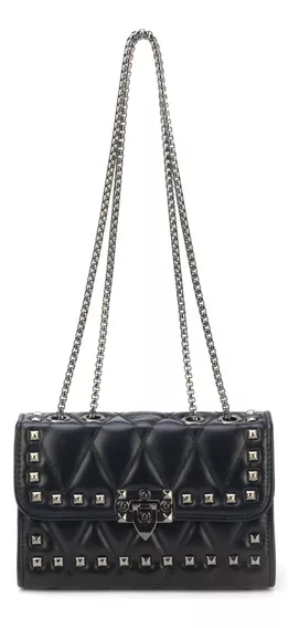 Bolsa Transversal Feminina Gash Bg72618 Matelassê Spikes Cor Preto