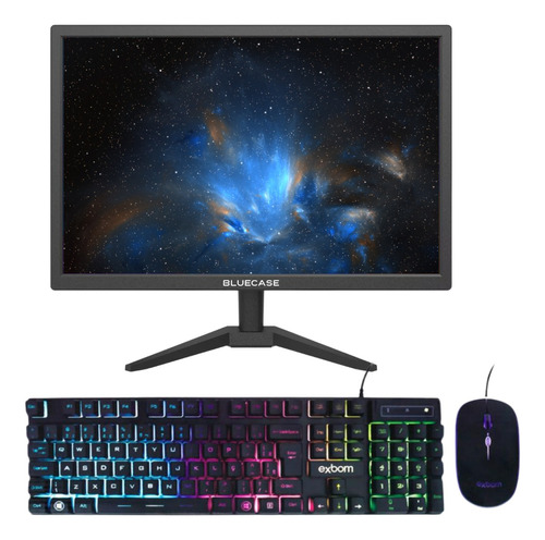 Kit Gamer Monitor 19'' Hdmi E Vga + Teclado E Mouse