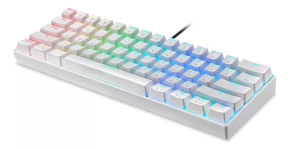 Teclado Gamer Motospeed Mecânico Branco Outemu Rgb Ck61white Idioma Português Brasil