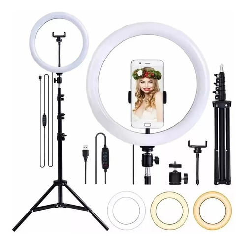 Anel De Led Ring Light 10 Pol 26cm  Iluminador Fotos Videos Inland Sounds