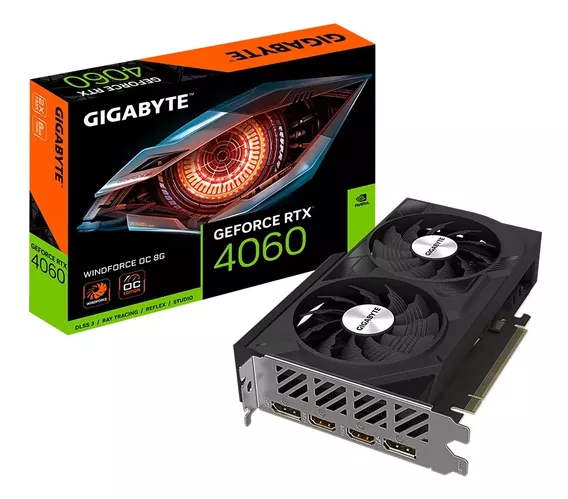 Placa de vídeo Nvidia Gigabyte  Windforce GeForce RTX 40 Series RTX 4060 GV-N4060WF2OC-8GD OC Edition 8GB