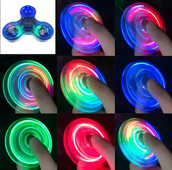 Fidget Toy Hand Spinner Com Luzes De Led