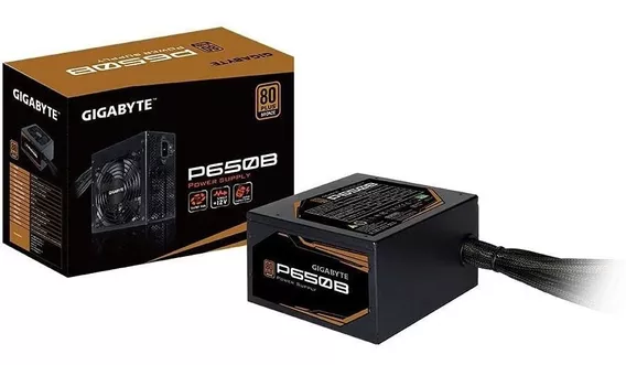 Fonte Atx 650w Real Gigabyte 80+ Bronze Gp-p650b Pfc Ativo Cor Preto 110V/220V