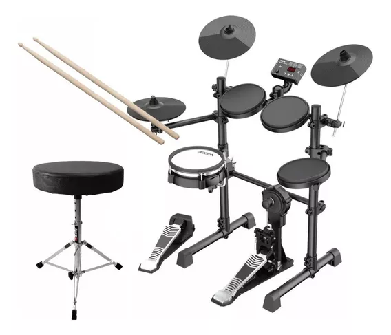 Bateria eletrônica Aroma TDX-15S + banco cor preto