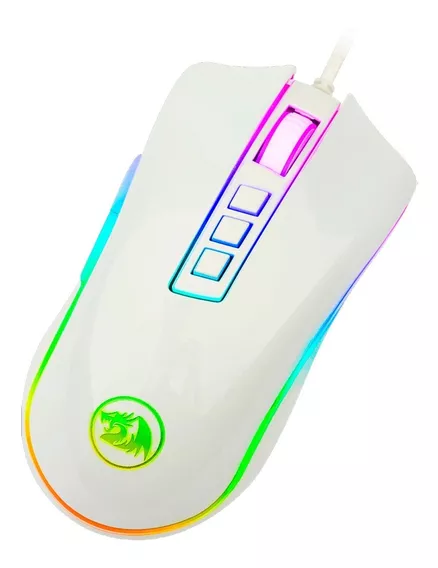 Mouse Gamer Redragon Cobra Lunar White Rgb 12400 Dpi M711w