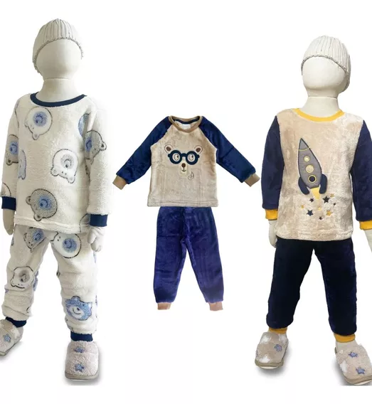 Kit 2 Pijamas Infantis Meninos Soft Fleece Peluciado 1 Ao 10