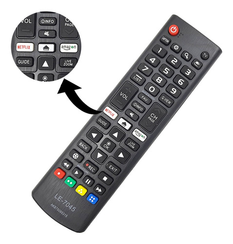 Controle Remoto Para Smart Tv LG 32/43/49/50/55/65 Universal Lelong LE-7045