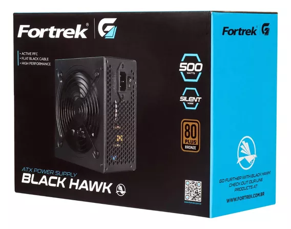 Fortrek Black Hawk fonte atx power supply 500w 80plus bronze