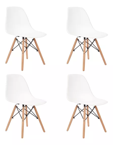 4 Cadeiras de Jantar Decorshop Charles Eames DKR Eiffel Cor Branco