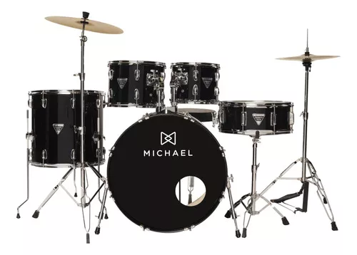 Bateria Acústica Completa Michael Trinity Dmt222 Bumbo 22 Cor BK - Preto