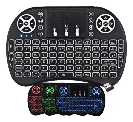 Teclado Controle Sem Fio Wireless Smart Tv Box Notebook Pc