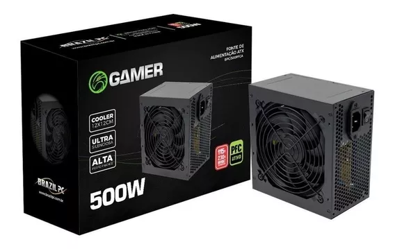 Fonte de alimentação para PC Brazil PC BPC/500PFCA 500W  preta 115V/230V