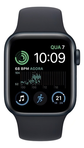 Apple Watch SE GPS - Caixa meia-noite de alumínio 40 mm - Pulseira esportiva meia-noite - 2 GERAÇÃO