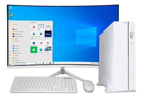 Computador Pc Slim Branco I5 8gb Ram Ssd 240gb Tela 23 Fhd