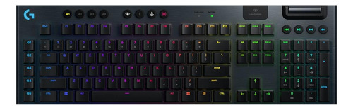 Teclado gamer bluetooth Logitech G Serie G G915 QWERTY inglês internacional cor preto com luz RGB