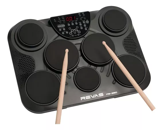 Bateria Eletronica Portatil Revas Pb-350 By Roland C/ Fonte Cor Preto