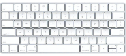 Teclado bluetooth Apple Magic QWERTY inglês cor prata e branco