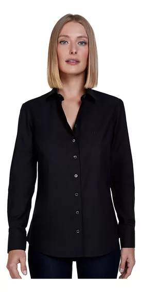 Camisa Dudalina Tricoline Regular Ou24 Preto Feminino