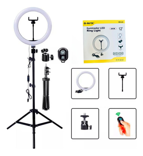 Ring Light Led Iluminador 30cm Completo + Tripé 2.1m