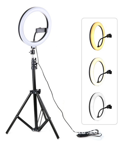 Ring Light Led Luz Flash Estudio Profissional Com Tripe 210m