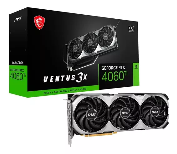 Placa De Vídeo Msi Geforce Rtx 4060 Ti Ventus 3x Oc 8gb D6