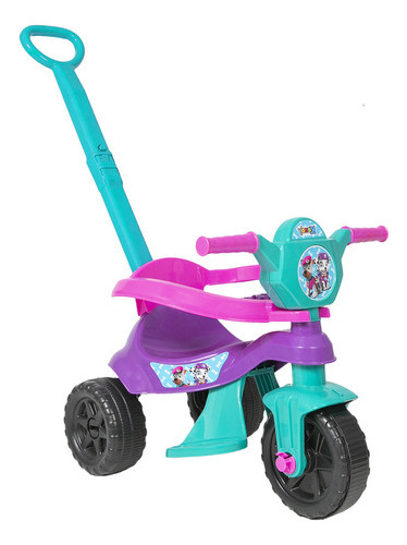 Triciclo Infantil Motoca Carrinho Kendy Cor Roxo com Haste