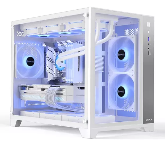 Gabinete Gamer Hyrax Mini Hgb710 Micro Atx - Vidro Temperado Cor Branco