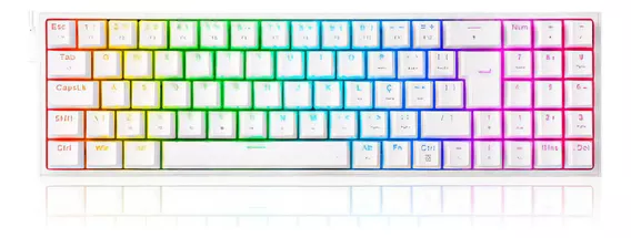 Teclado Meca Redragon Pollux 75% Rgb Branco Switch Red Abnt2