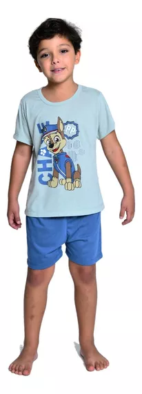 Pijama Infantil Menino Camisa E Short Curto Verão Familia