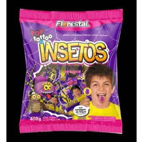 Pirulitos Pop Tattoo Insetos 400 G - Florestal