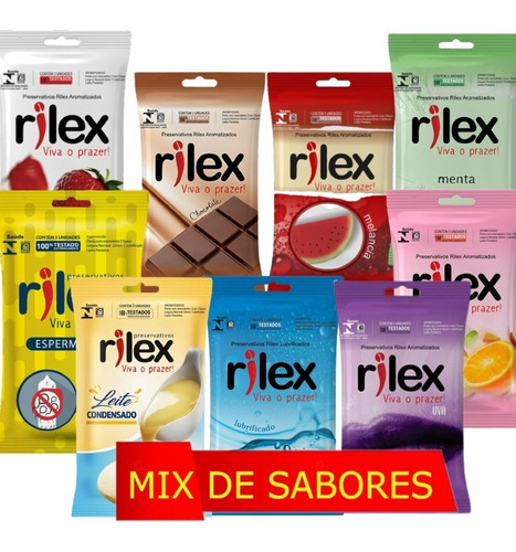 Preservativo Rilex Mix De Sabores Caixa C/ 15 Unidades 5x3
