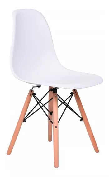 Cadeira de jantar Elidy Charles Eames Eiffel estrutura branco x 4 unidades