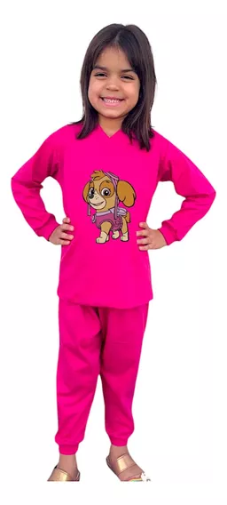 Pijama Infantil Longo Feminino Menina Algodão Meia Estação