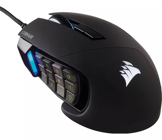 Mouse para jogos Corsair Scimitar Rgb Elite Optical Moba Mmo, cor preta