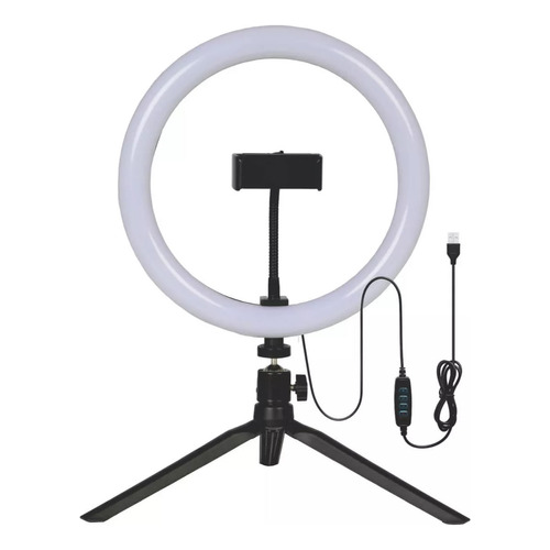 Luz Ring Light 8 Polegadas 20cm + Tripé De Mesa + Suporte HRIMPORT