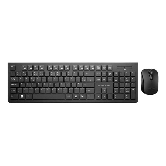 Combo Teclado E Mouse Sem Fio Multilaser Slim Usb - Tc212 Cor do mouse Preto