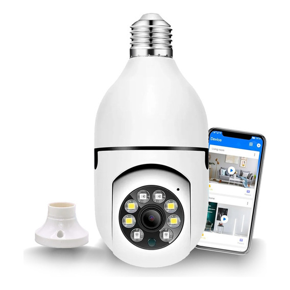 Camera Lampada Segurança Wifi 360 Ip Full Hd Visão Noturna