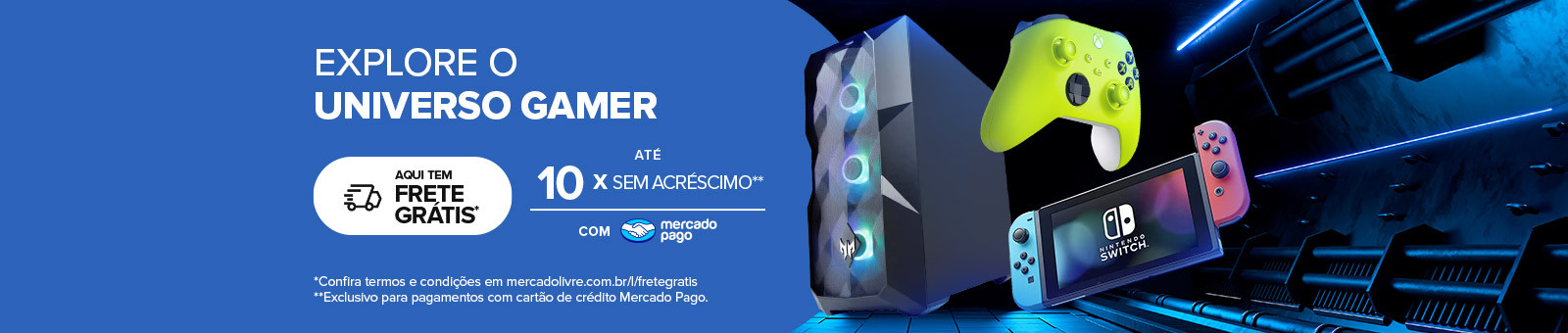 Explore o universo gamer no Mercado Livre!