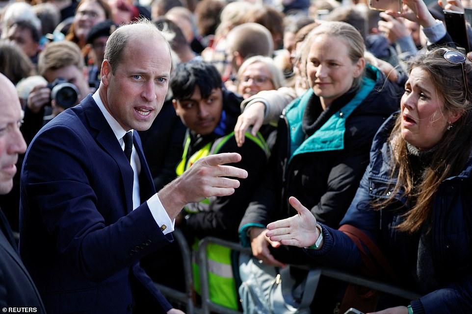 Prince William meets excited royal fans queueing to see the Queen lying-in-state at Westminster Hall