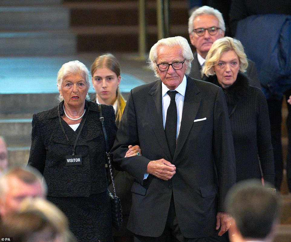 Lord and Lady, Michael and Anne Heseltine in the queue to view the coffin of Queen Elizabeth II