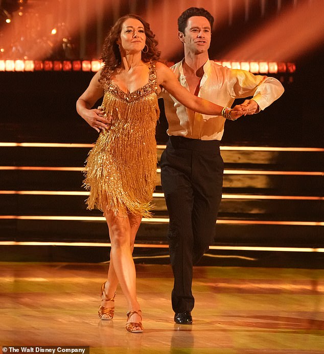 Fearless performance: Alyson Hannigan, 49, with Sasha Farber went first dancing the Cha-cha-cha to You Belong To Me